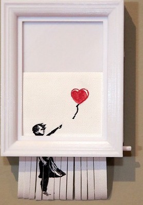 Banksy photo being shredded